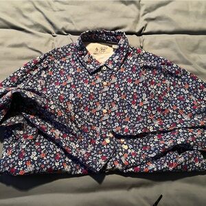 Original Penguin Blue and Orange Floral Shirt